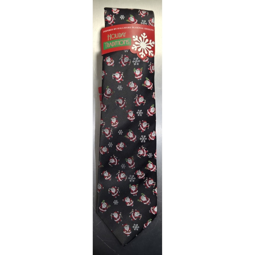 Holiday Traditions‎ Santa/Snowflake Tie Hallmark Seasonal Design NWT